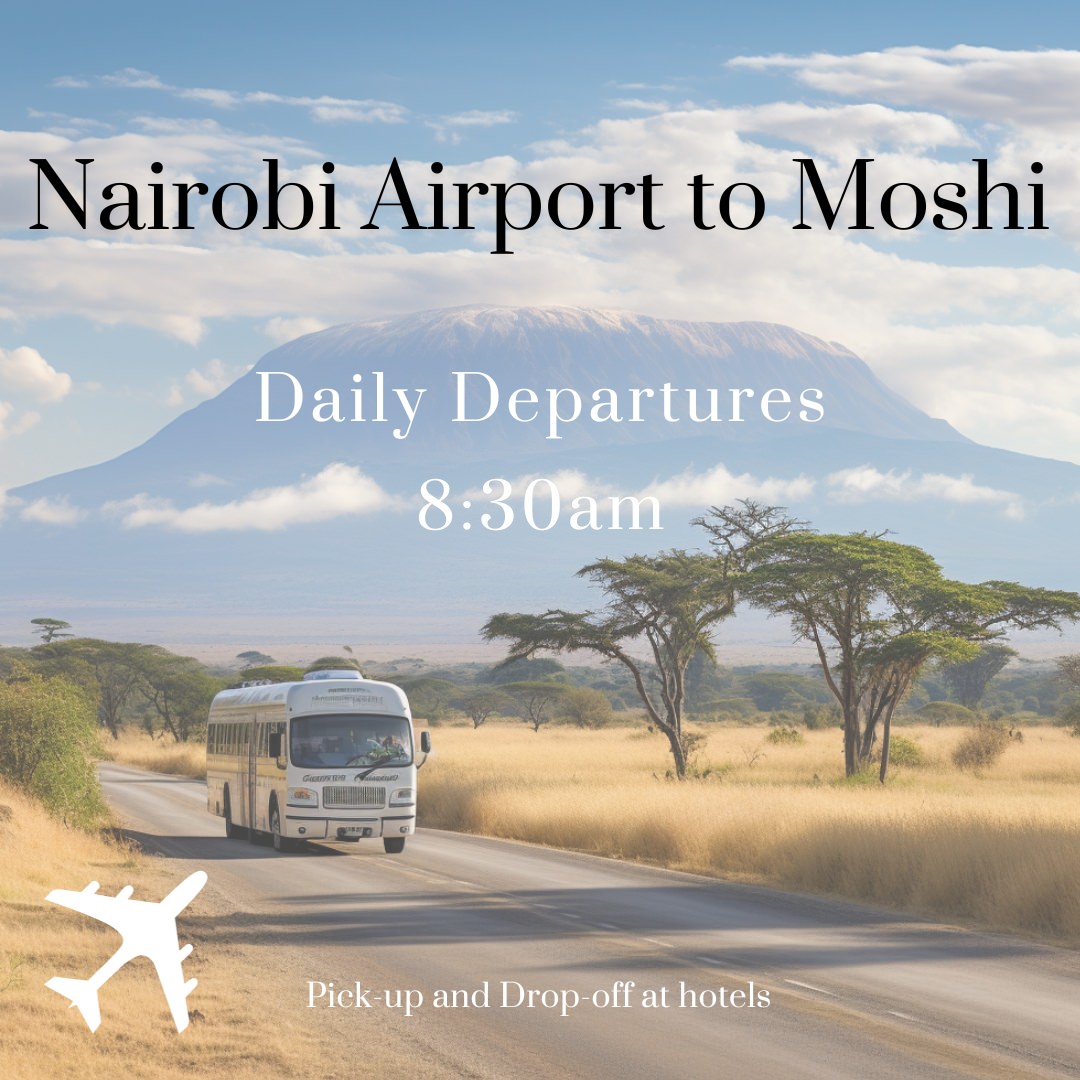Travel from Nairobi airport to Moshi in Tanzania by bus