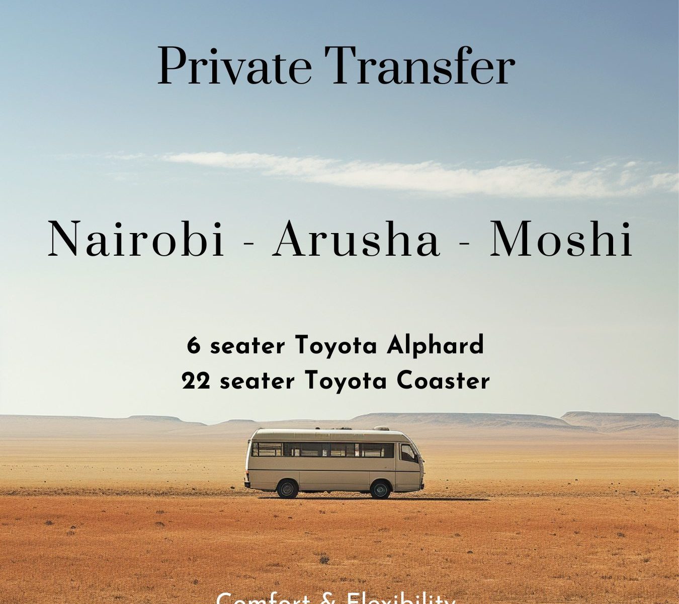 Private transfer from Nairobi to Arusha and back